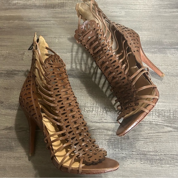 Schutz Floryane High Heels Brown Leather - Picture 3 of 7